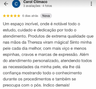 Avaliação 5 estrelas no Google